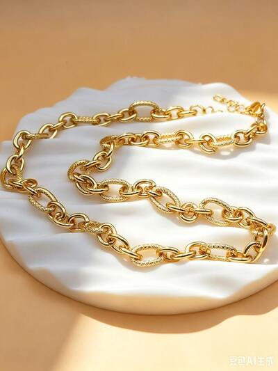 Wholesaler Ceramik - Two-Tone Oval Link Necklace – Gold-Plated Stainless Steel Wholesaler Ceramik - Two-Tone Oval Link Necklace – Gold-Plated Stainless Steel
