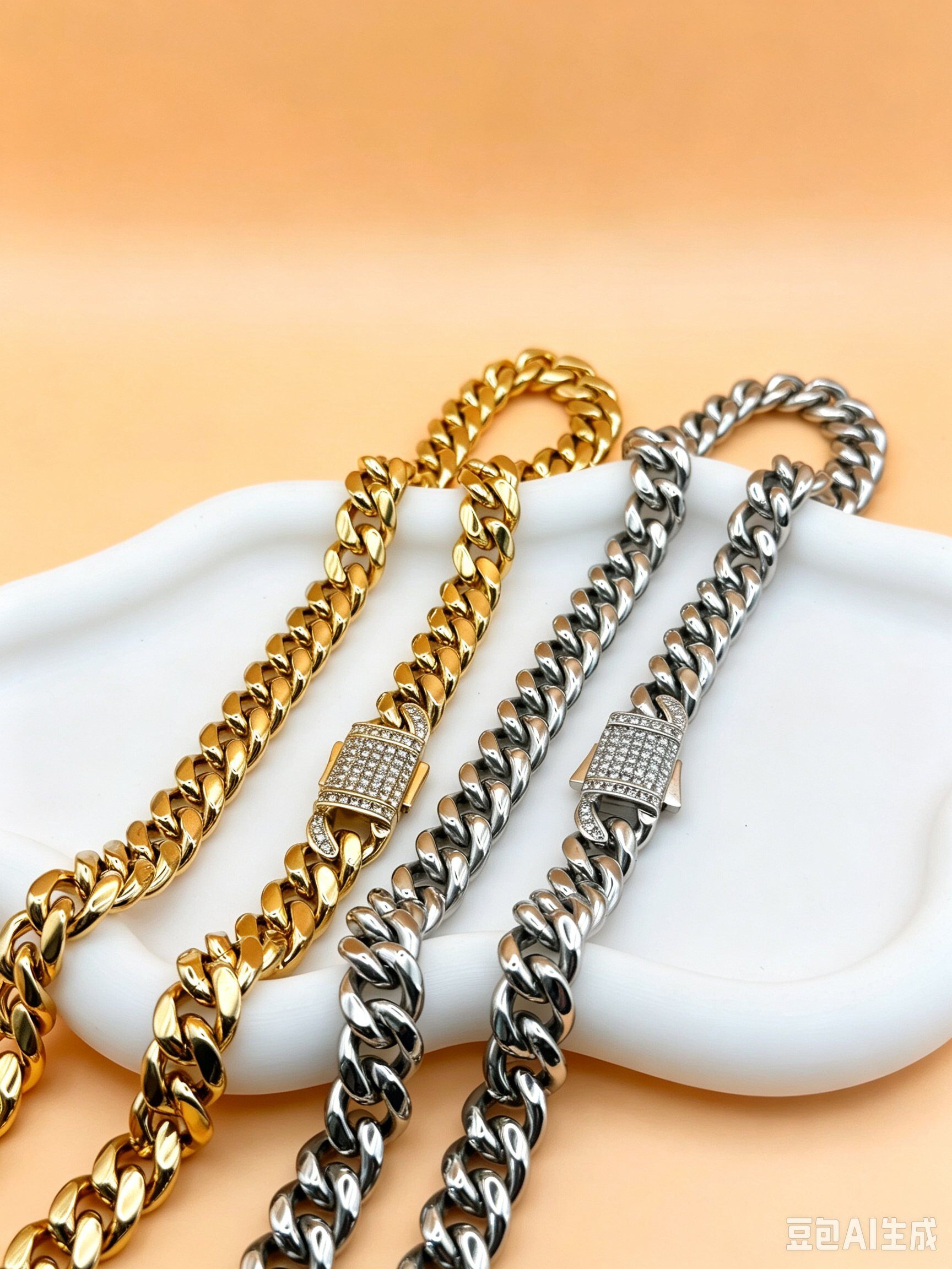 Grossiste Ceramik - Collier maille cubique 12 mm pour 75 cm