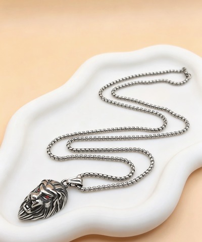 Grossiste Ceramik - Collier tête de lion - chaîne de 60 cm Grossiste Ceramik - Collier tête de lion - chaîne de 60 cm