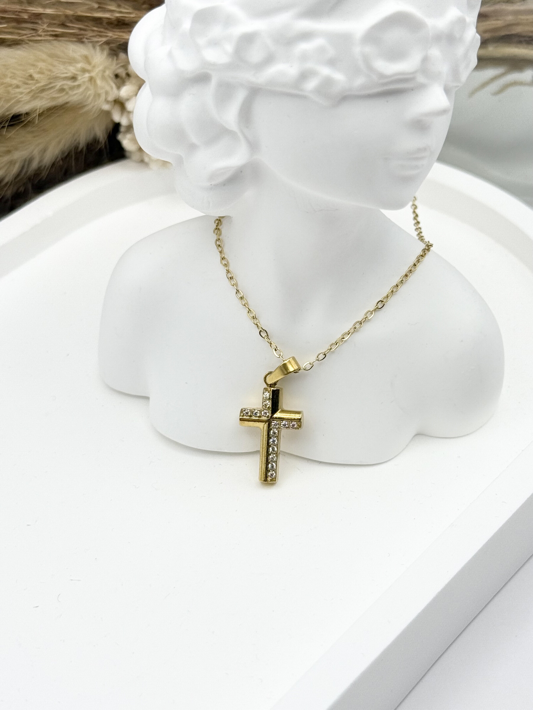 Wholesaler Ceramik - Stainless steel necklace with pendant rhinestones