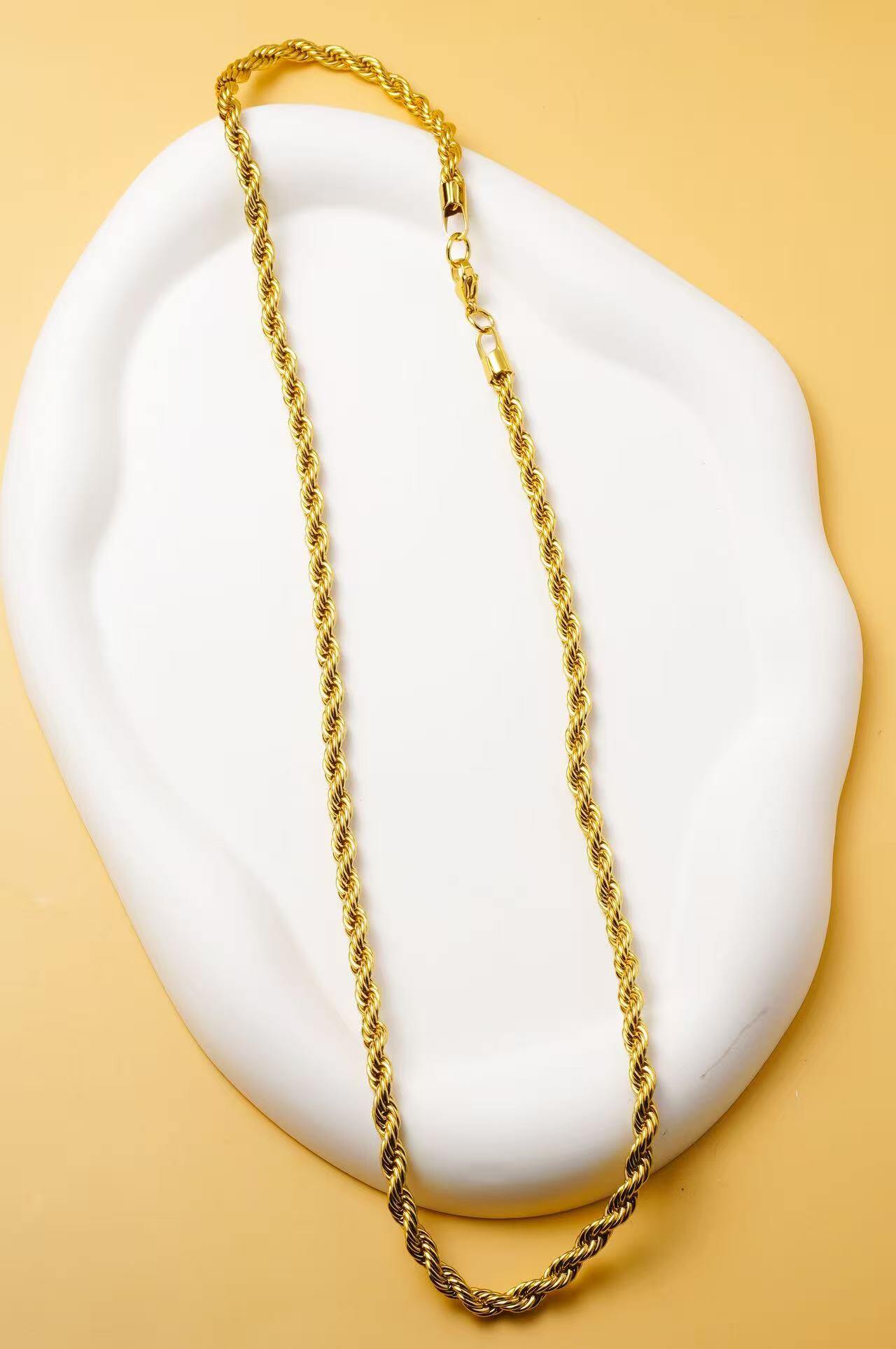 Großhändler Ceramik - Gedrehte Kette – Edelstahl