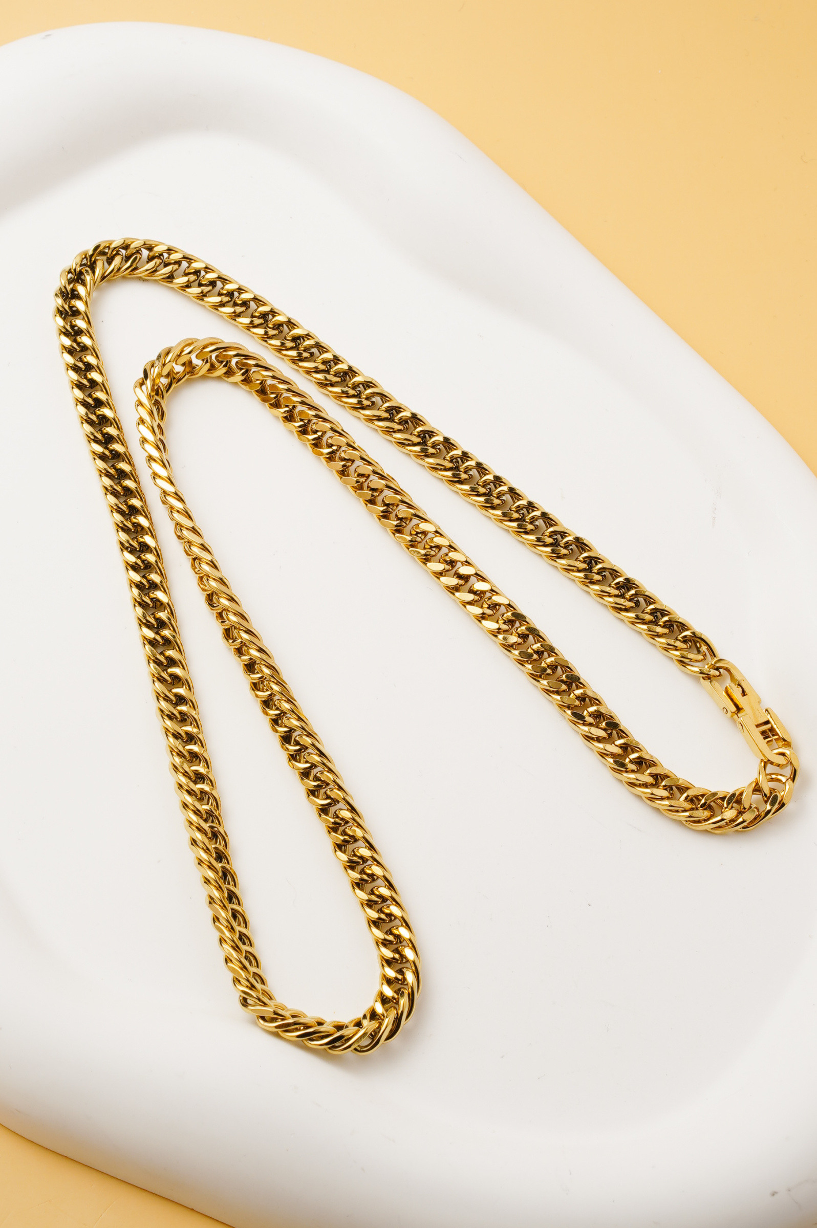 Wholesaler Ceramik - Men's Chain – Gold Cuban Link – 55 cm / 6 mm - Stainless Steel