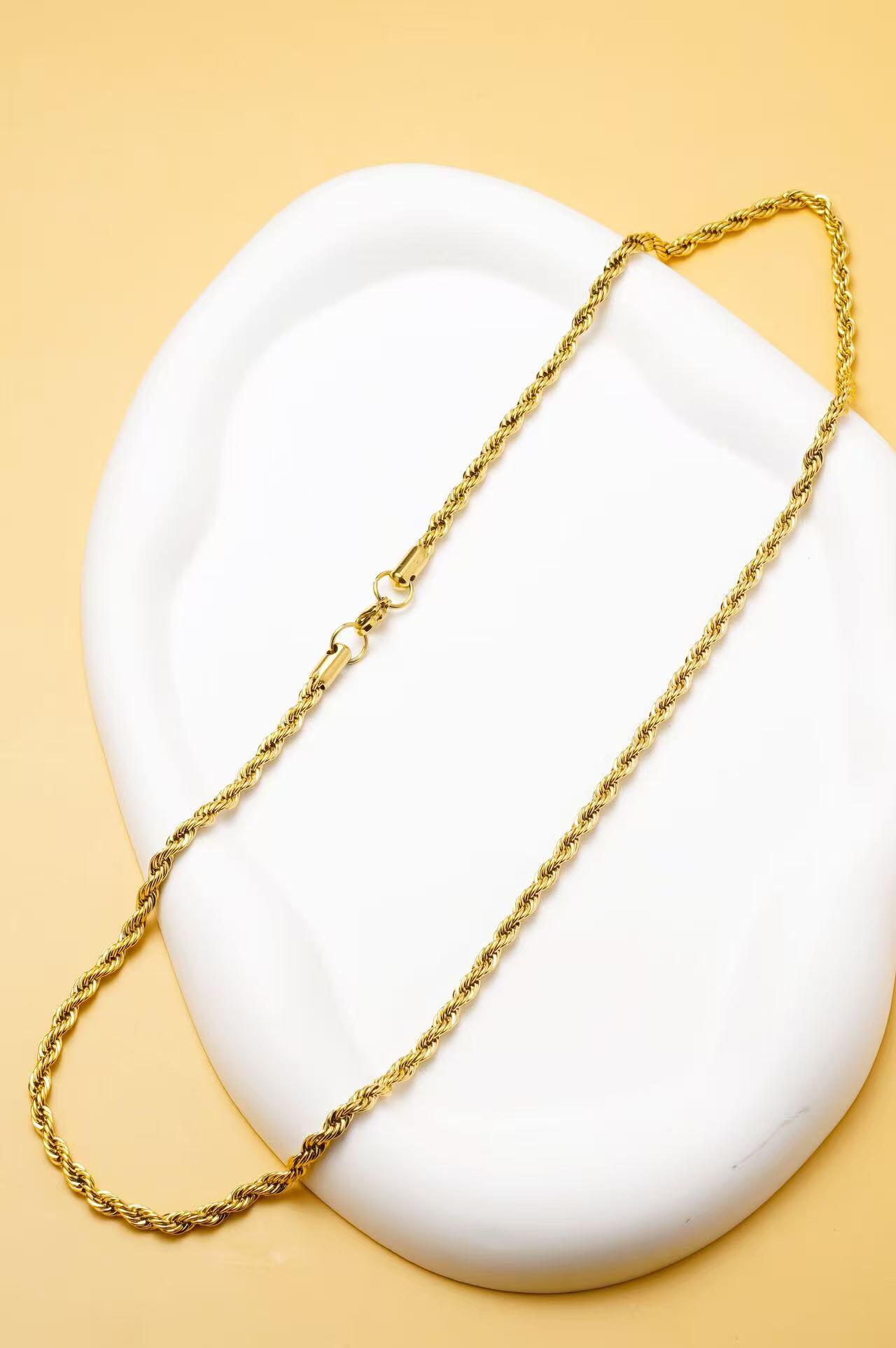 Großhändler Ceramik - Gedrehte Kette – Edelstahl