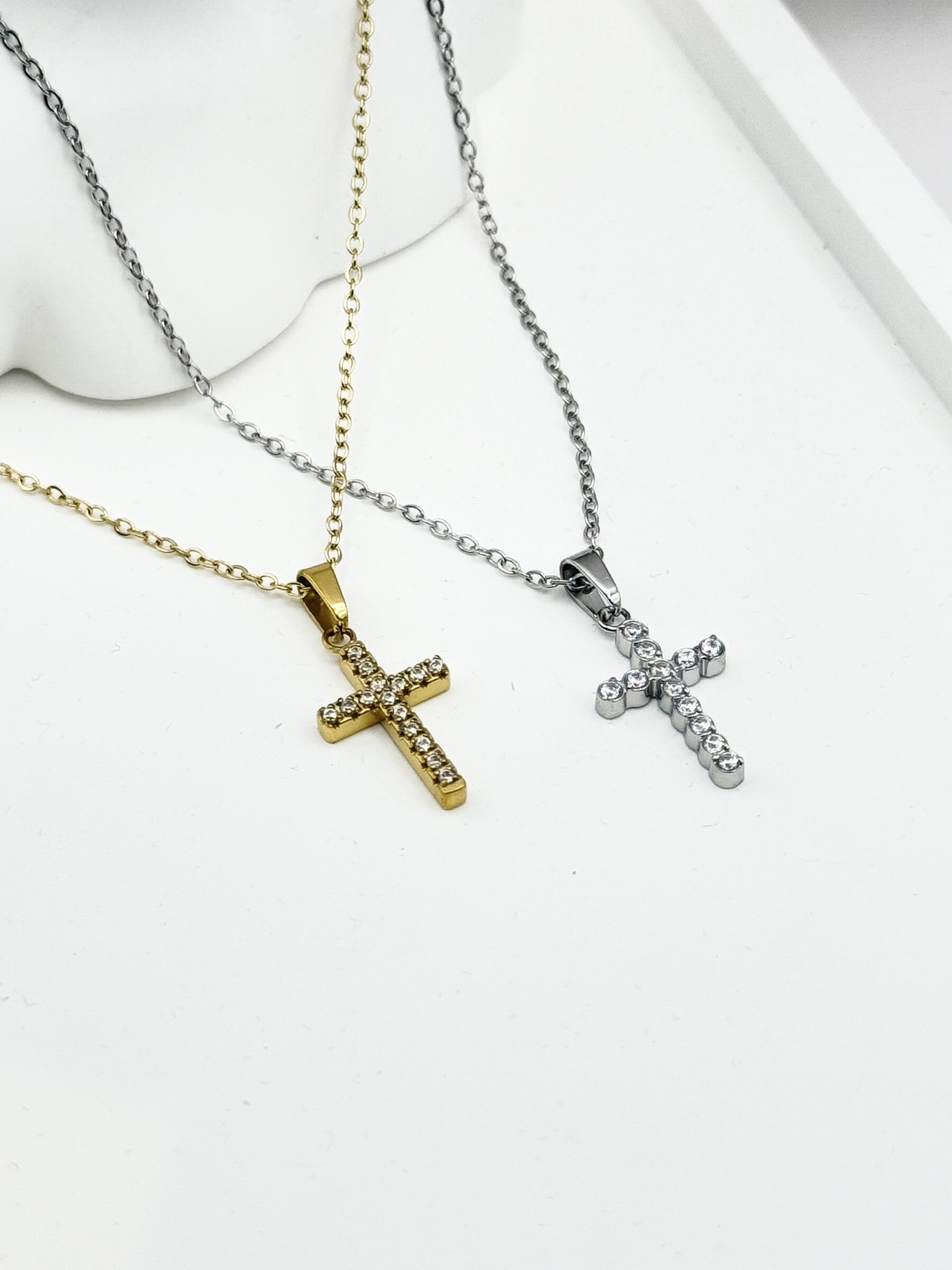 Wholesaler Ceramik - Stainless steel necklace with pendant rhinestones