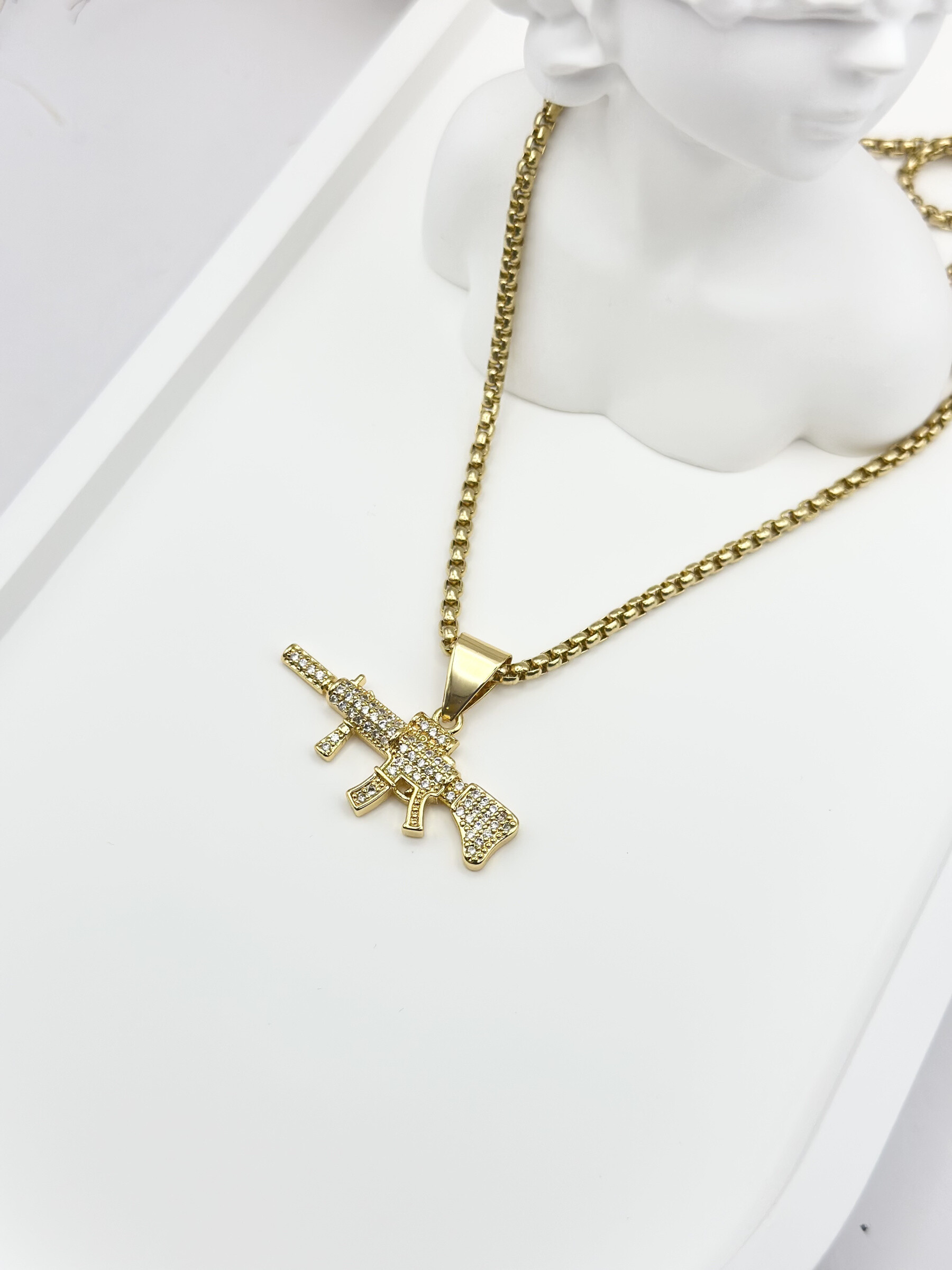 Wholesaler Ceramik - Stainless steel necklace with zirconium rhinestone cross pendant