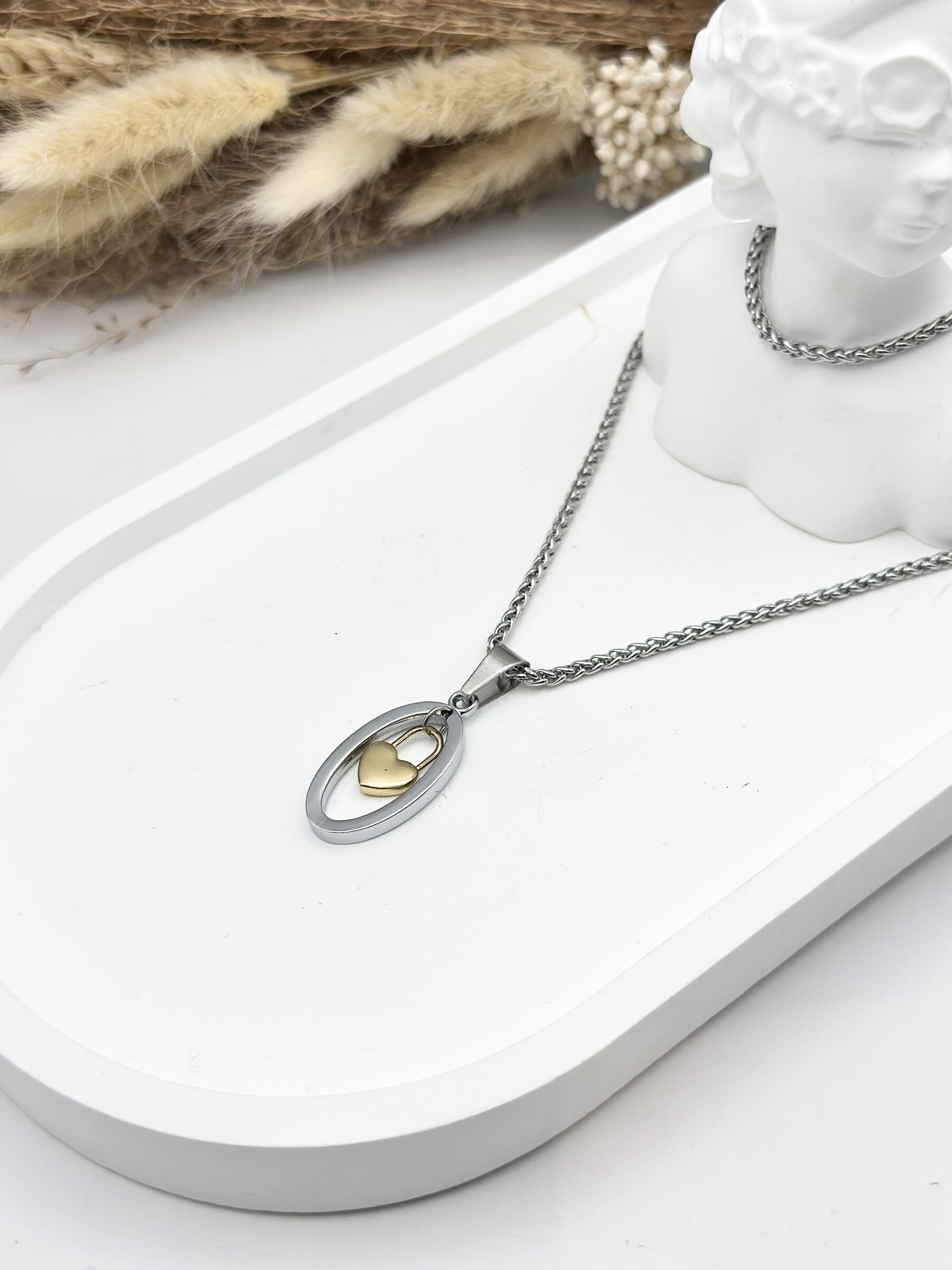 Grossiste Ceramik - Collier avec pendentif en acier inoxydable