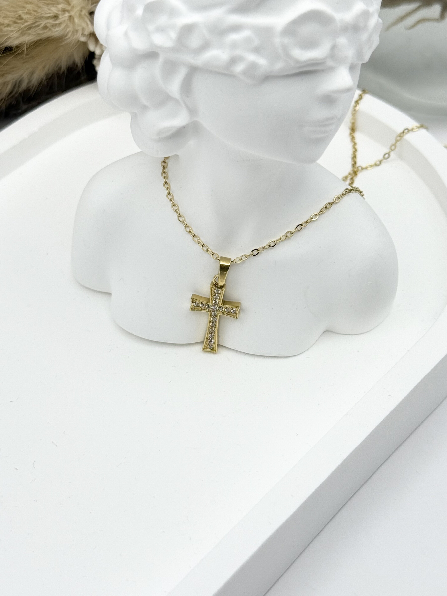 Wholesaler Ceramik - Stainless steel necklace with pendant rhinestones