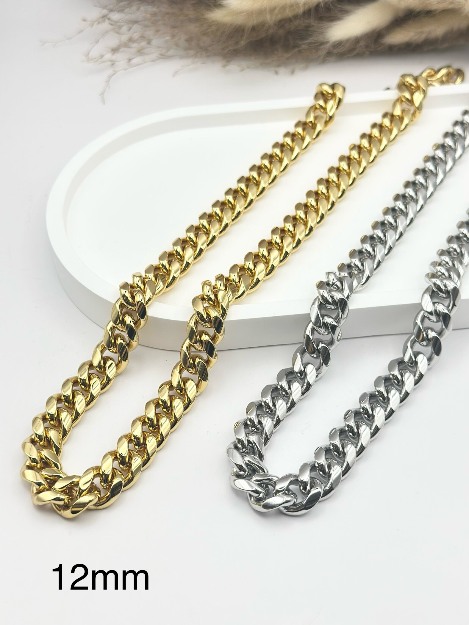 Wholesaler Ceramik - Round Palm Tree Mesh Necklace Stainless Steel Chain width 5-7MM 60CM