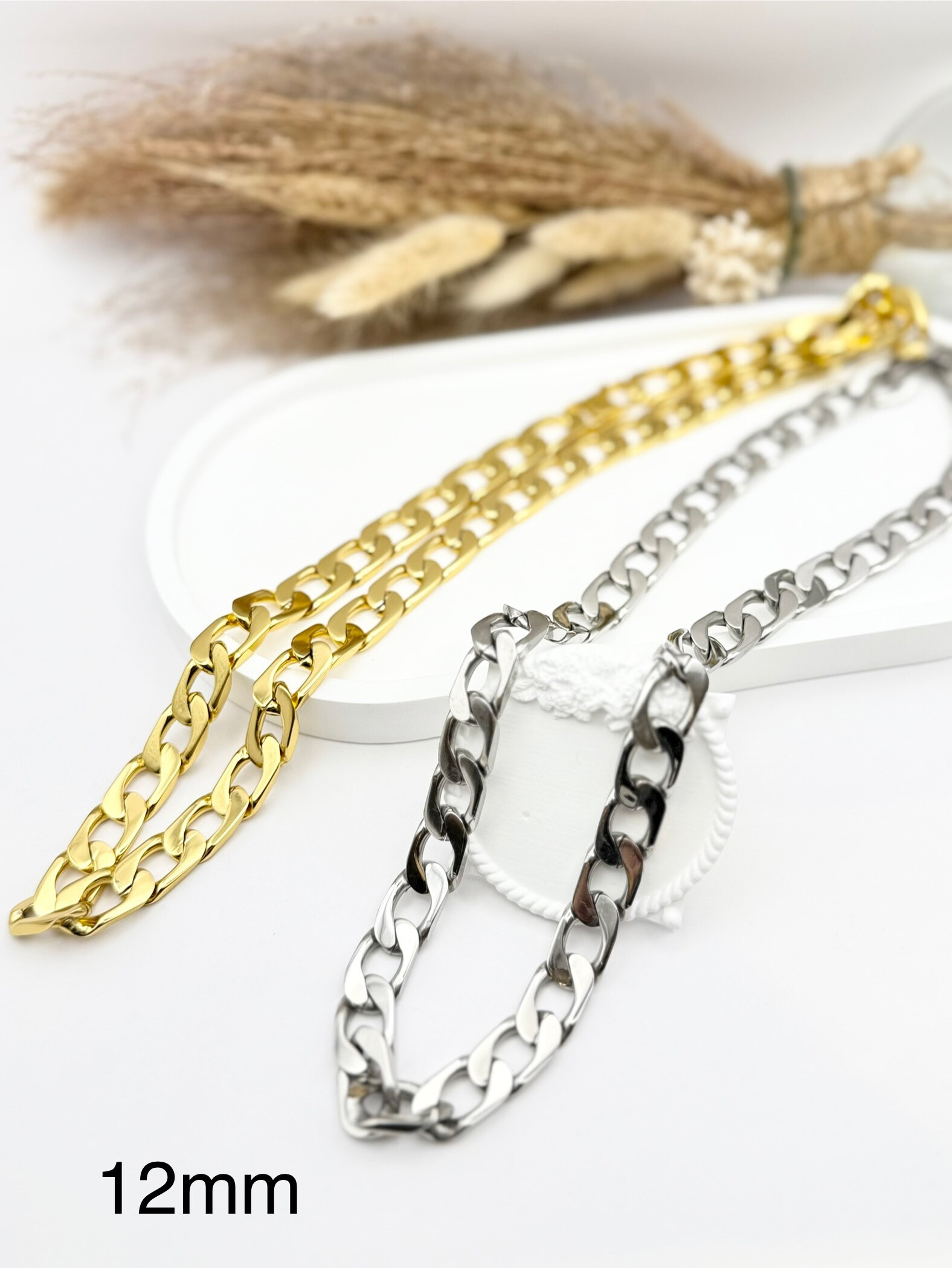 Wholesaler Ceramik - Round Palm Tree Mesh Necklace Stainless Steel Chain width 5-7MM 60CM