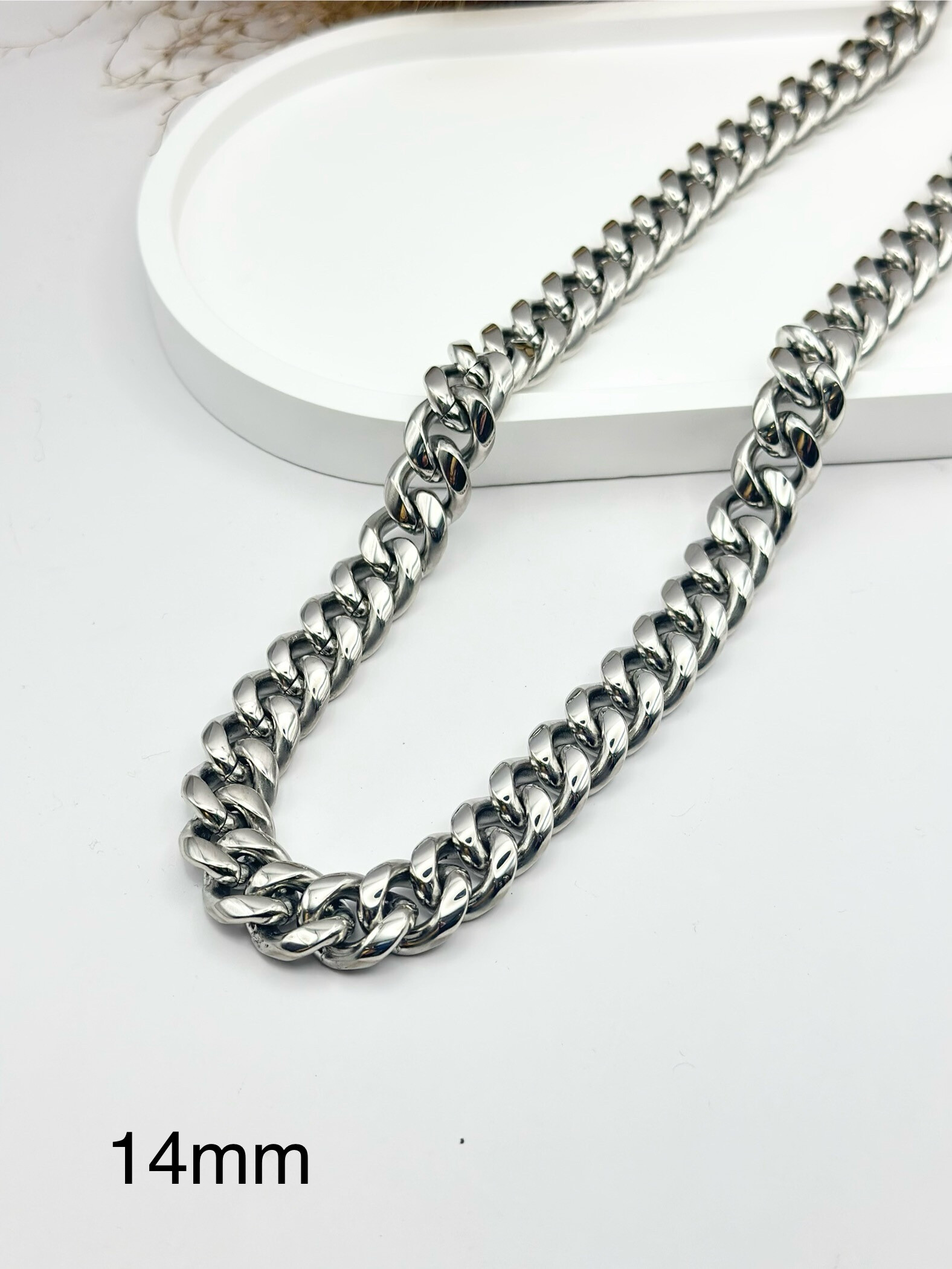 Wholesaler Ceramik - Round Palm Tree Mesh Necklace Stainless Steel Chain width 5-7MM 60CM