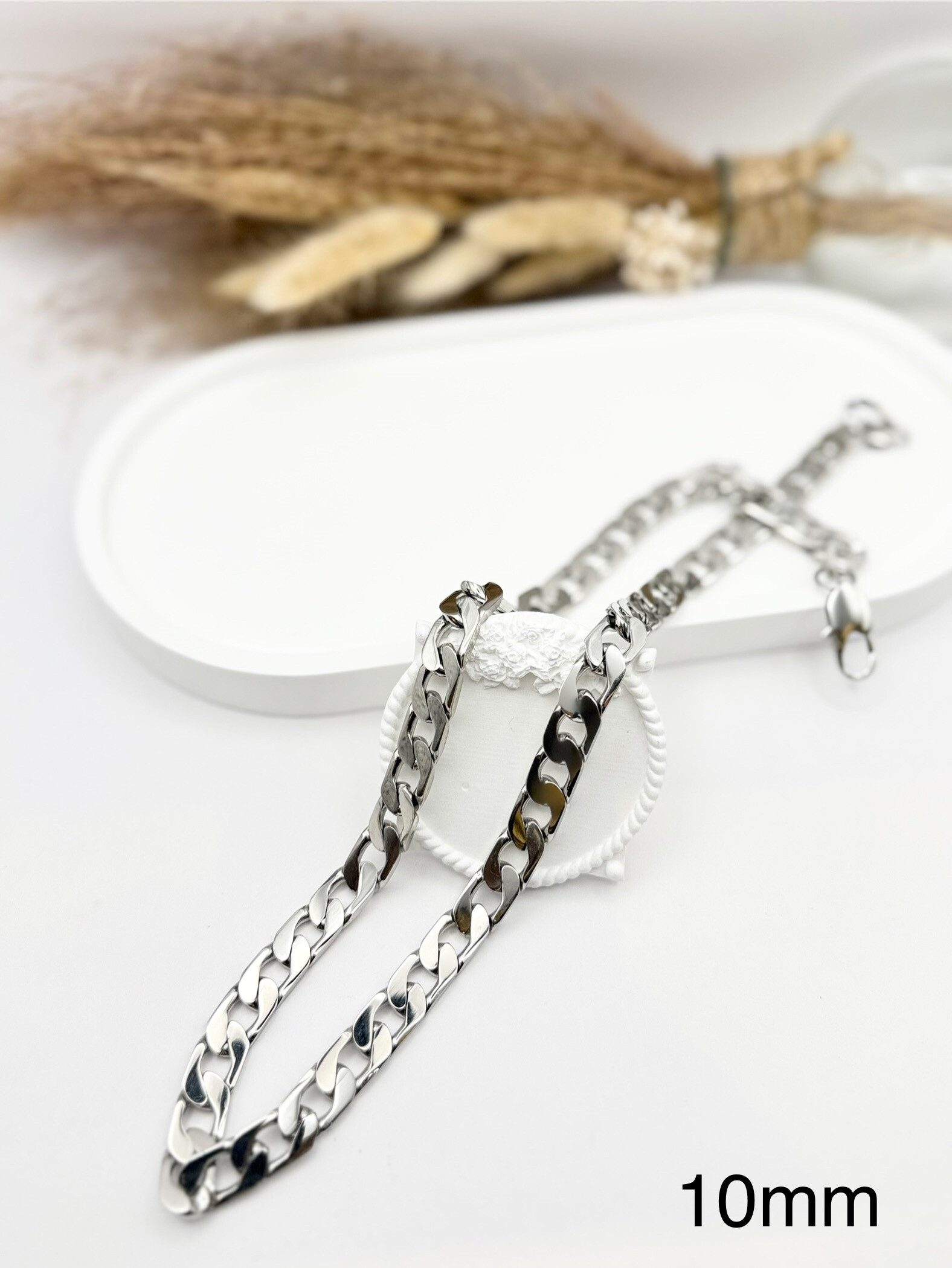 Wholesaler Ceramik - Round Palm Tree Mesh Necklace Stainless Steel Chain width 5-7MM 60CM