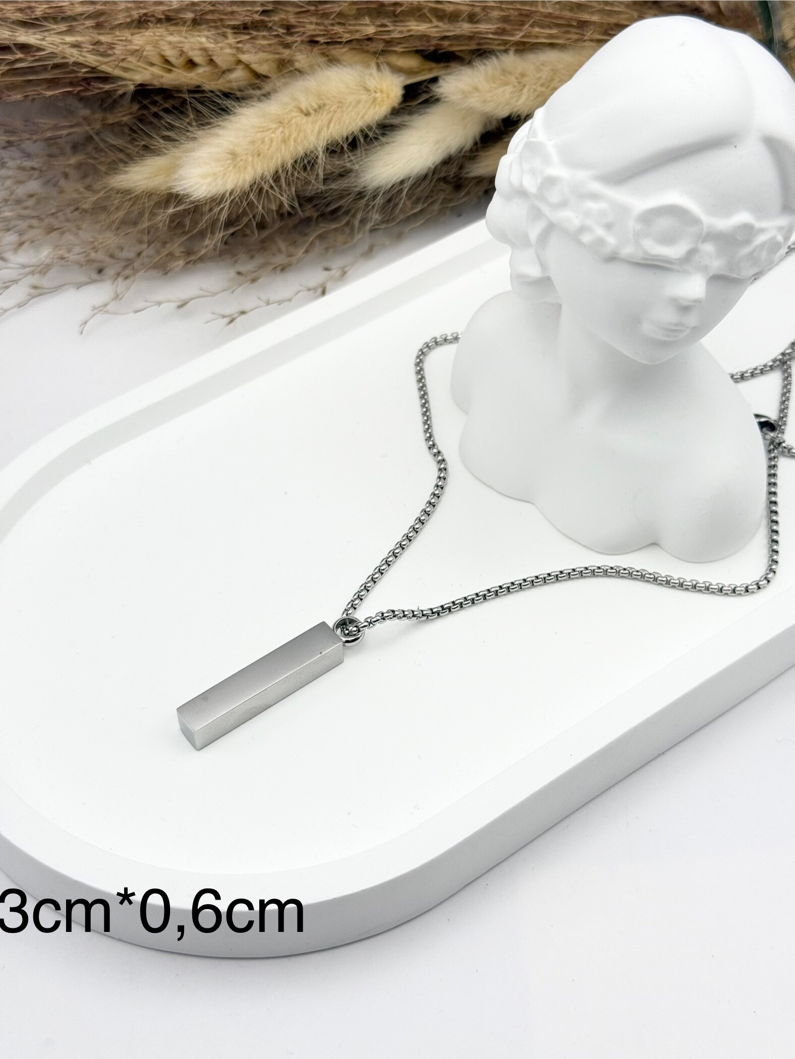 Wholesaler Ceramik - Stainless stainless steel necklace customizable gravable pendant (55 cm)