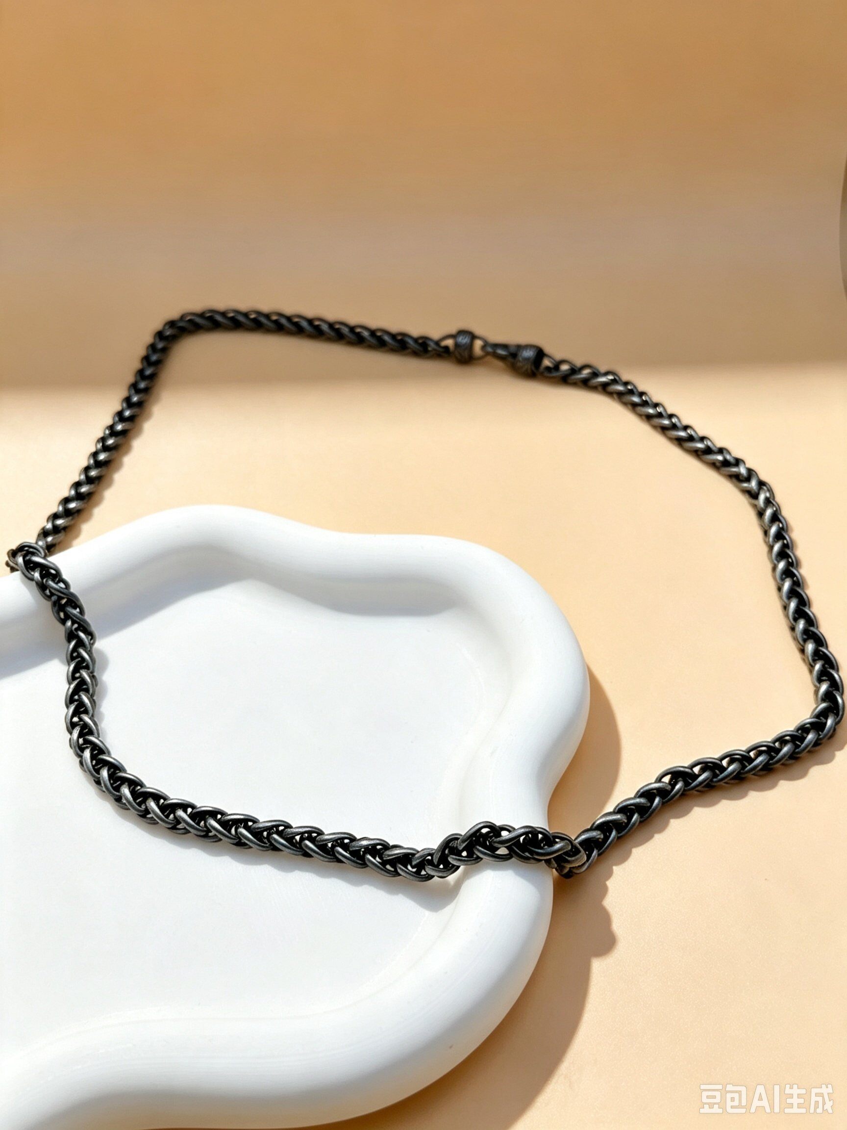 Wholesaler Ceramik - Men's rope chain necklace in stainless steel with aged black finish