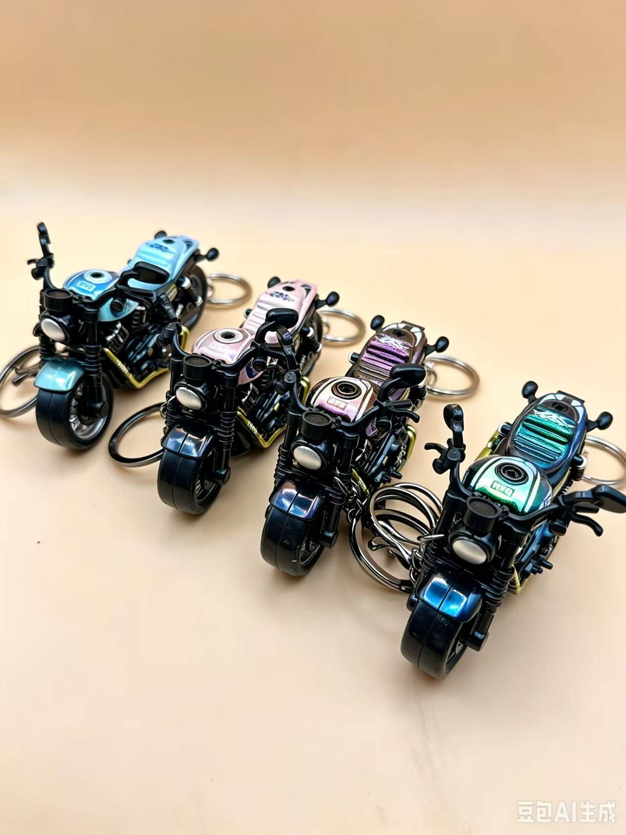 Wholesaler Ceramik - Miniature café racer motorcycle keychain with iridescent metallic finish