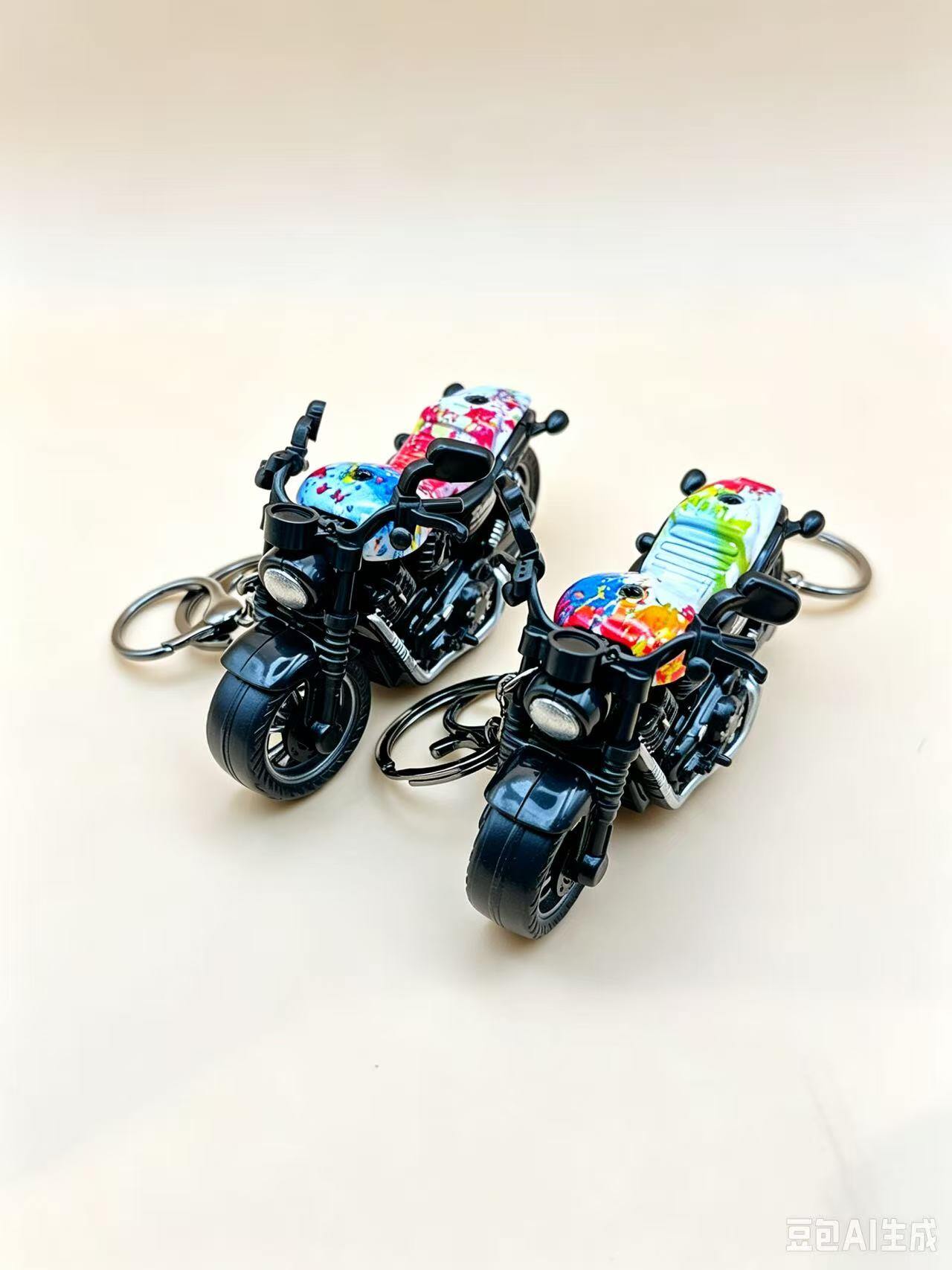 Wholesaler Ceramik - Miniature motorcycle keychain with graffiti design