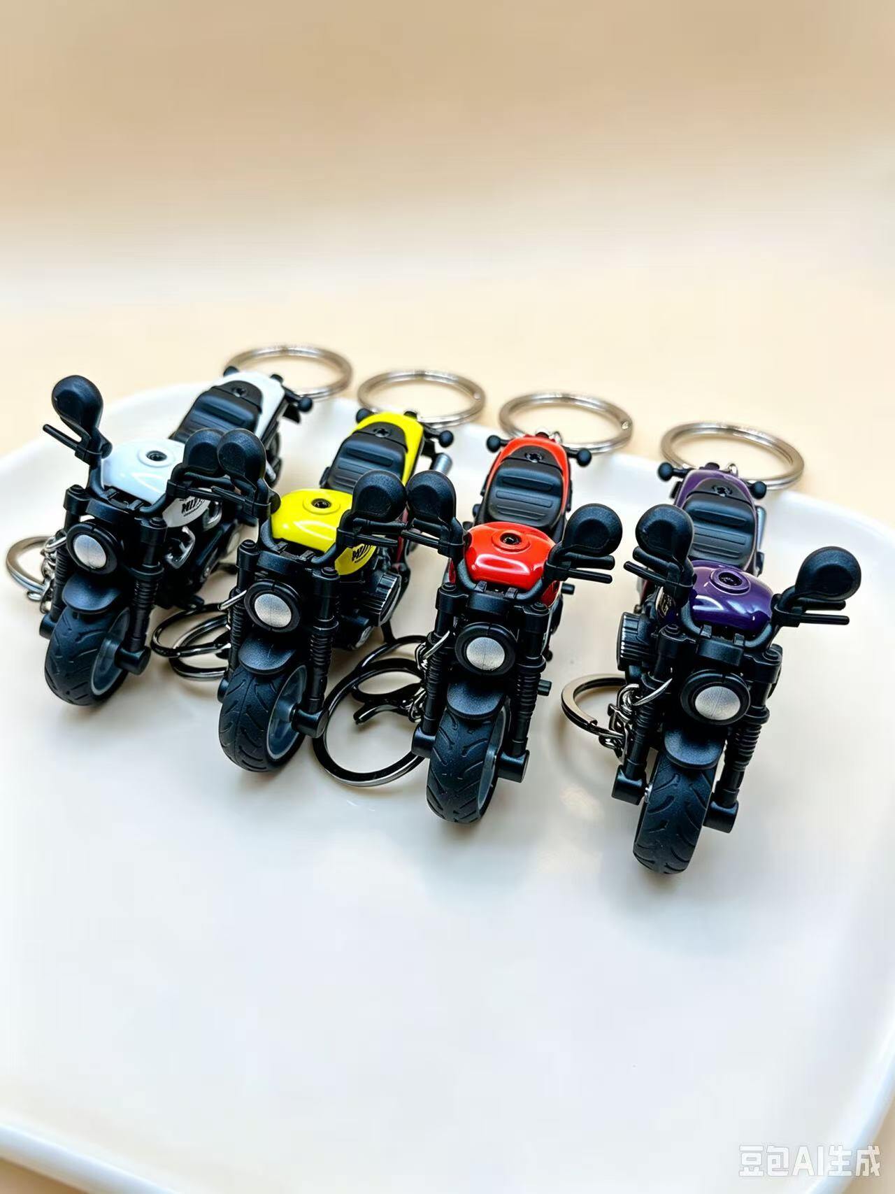 Wholesaler Ceramik - Miniature café racer motorcycle keychain in solid colors