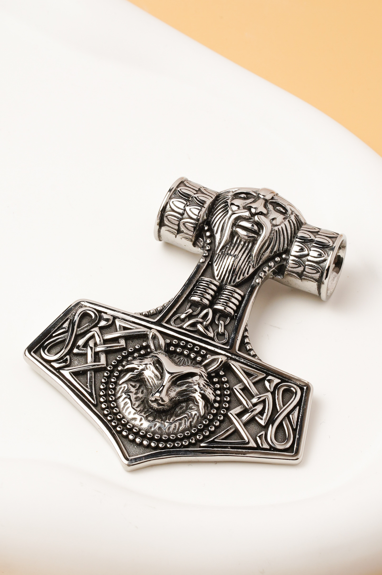 Großhändler Ceramik - Wikinger Herrenanhänger – Thors Hammer (Mjölnir) – Ohne Kette - 8CM