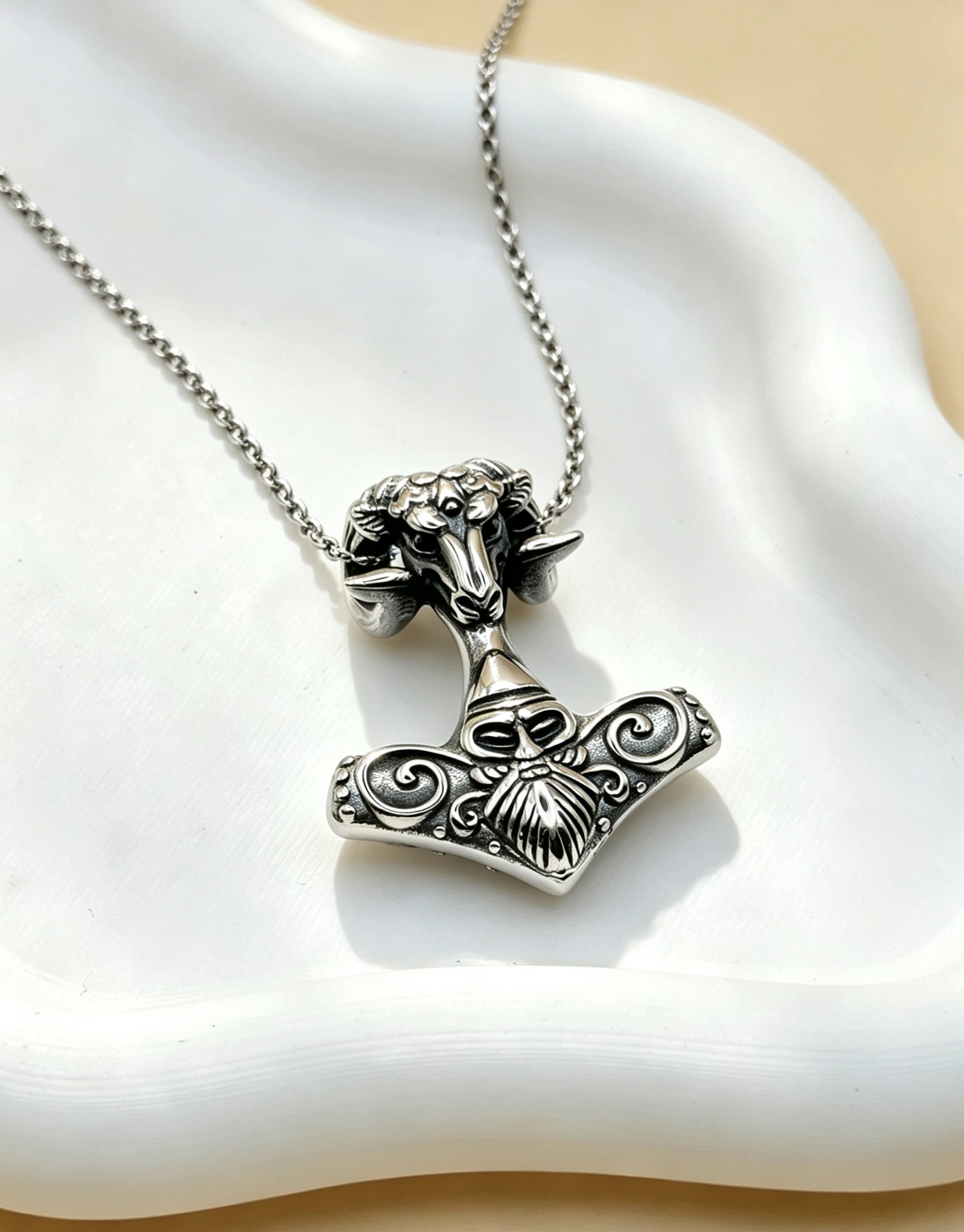Grossiste Ceramik - Pendentif Homme Acier Inoxydable Marteau de Thor Viking (Taille Unique)