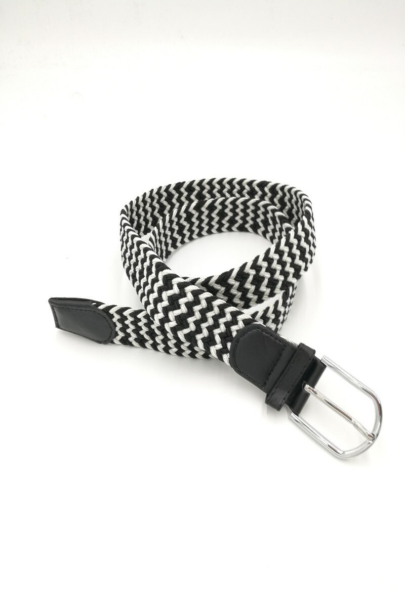 Mayorista Charmant - Cinturón elástico bicolor trenzado ancho