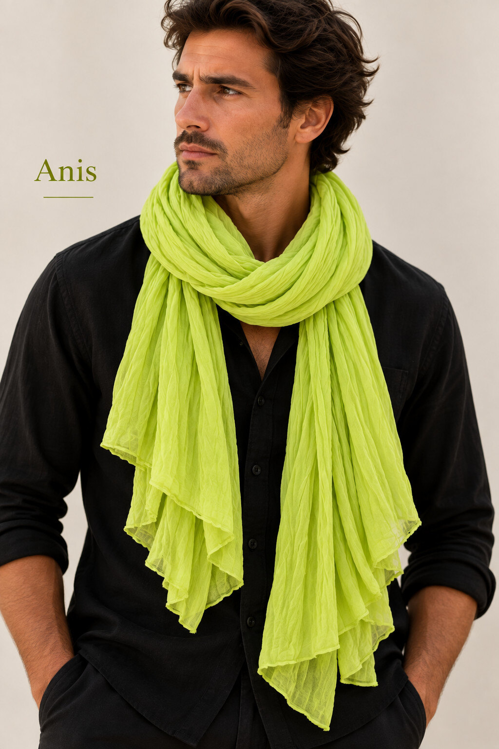 Grossiste Cowo-collection - Foulard unisexe- chèche uni - 100% coton naturel indien