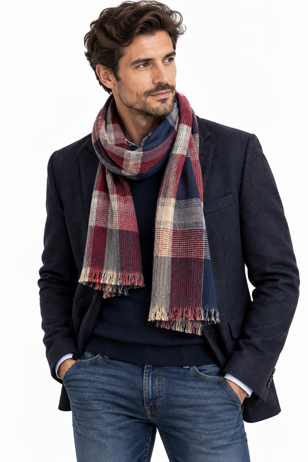 Grossiste Cowo-collection - Echarpe homme 100% coton tissé