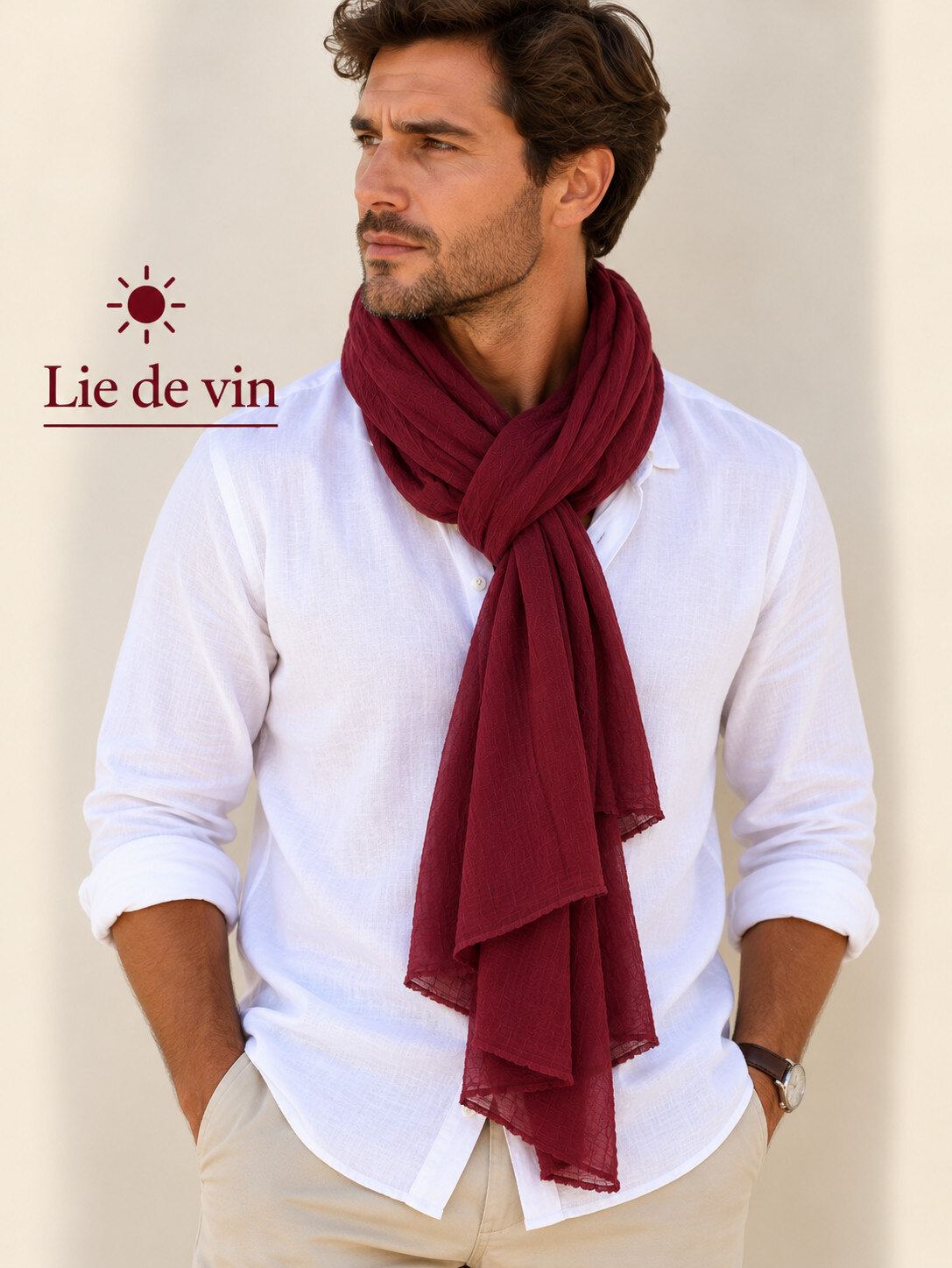 Grossiste Cowo-collection - Foulard unisexe- chèche uni - 100% coton naturel indien