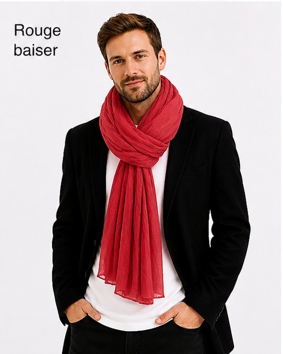 Grossiste Cowo-collection - Foulard unisexe- chèche uni - 100% coton naturel indien