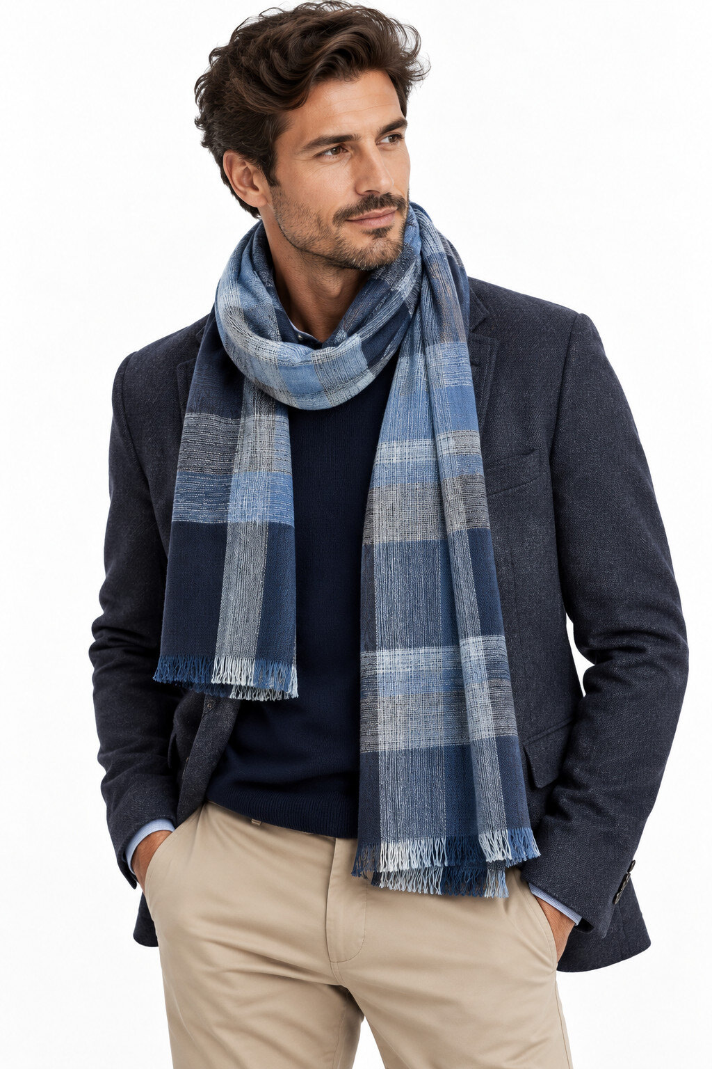 Grossiste Cowo-collection - Echarpe homme 100% coton tissé