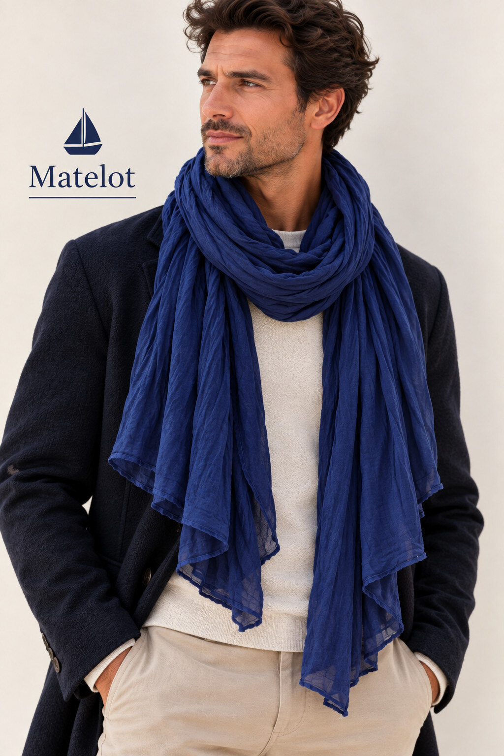 Grossiste Cowo-collection - Foulard unisexe- chèche uni - 100% coton naturel indien