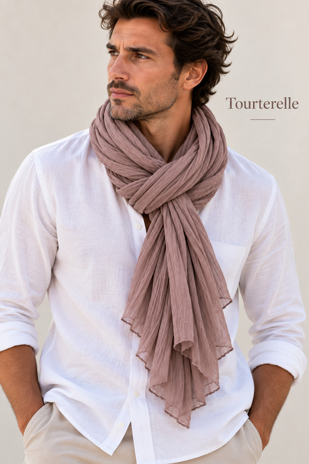 Grossiste Cowo-collection - Foulard unisexe- chèche uni - 100% coton naturel indien