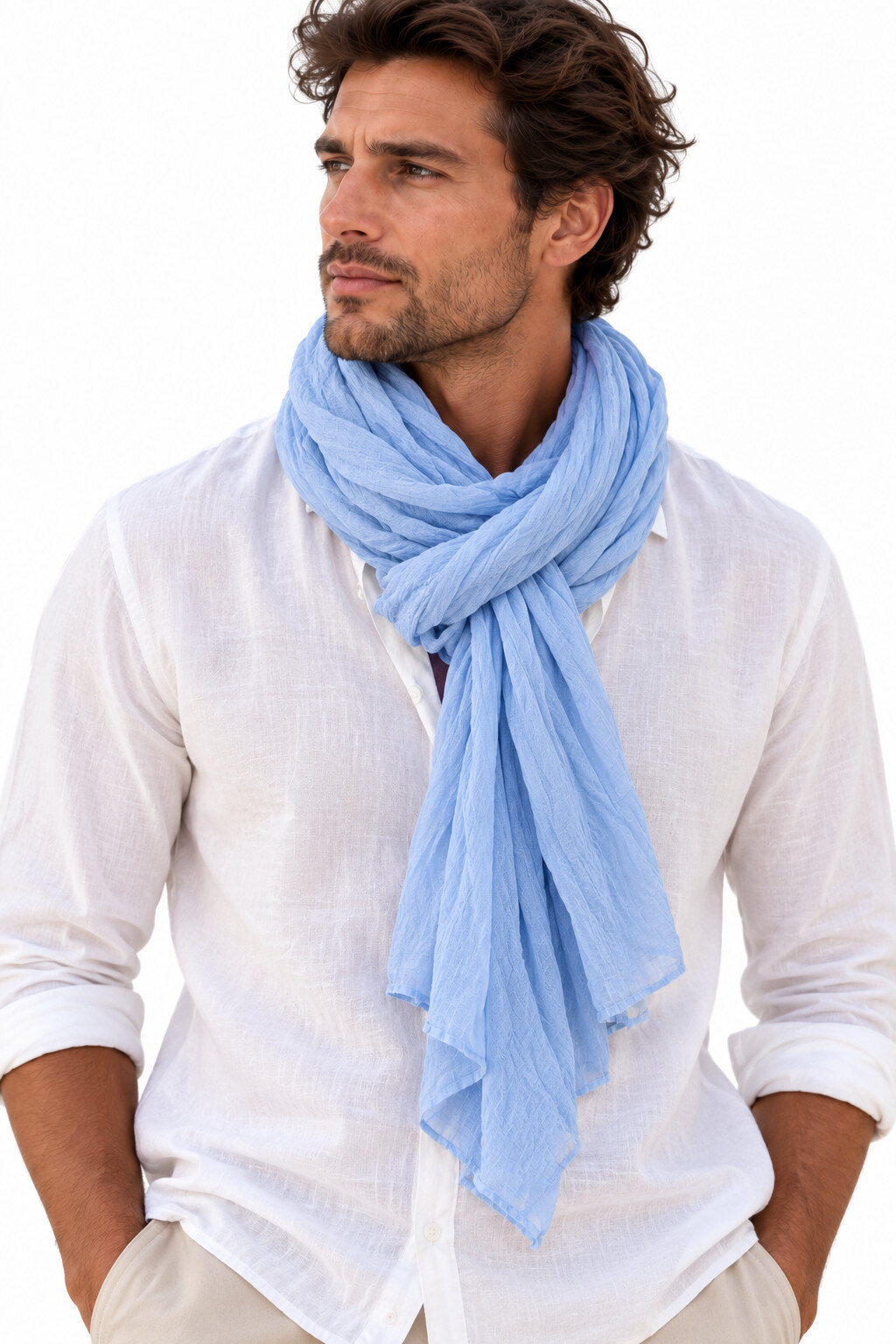 Grossiste Cowo-collection - Foulard unisexe- chèche uni - 100% coton naturel indien