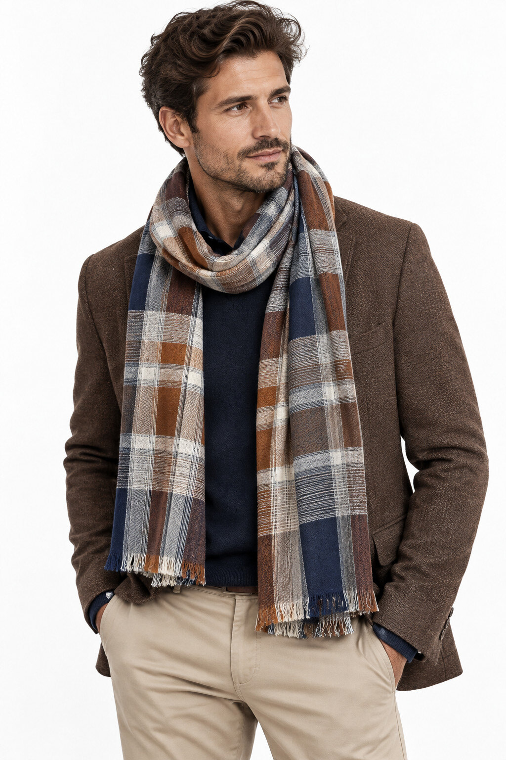 Grossiste Cowo-collection - Echarpe homme 100% coton tissé