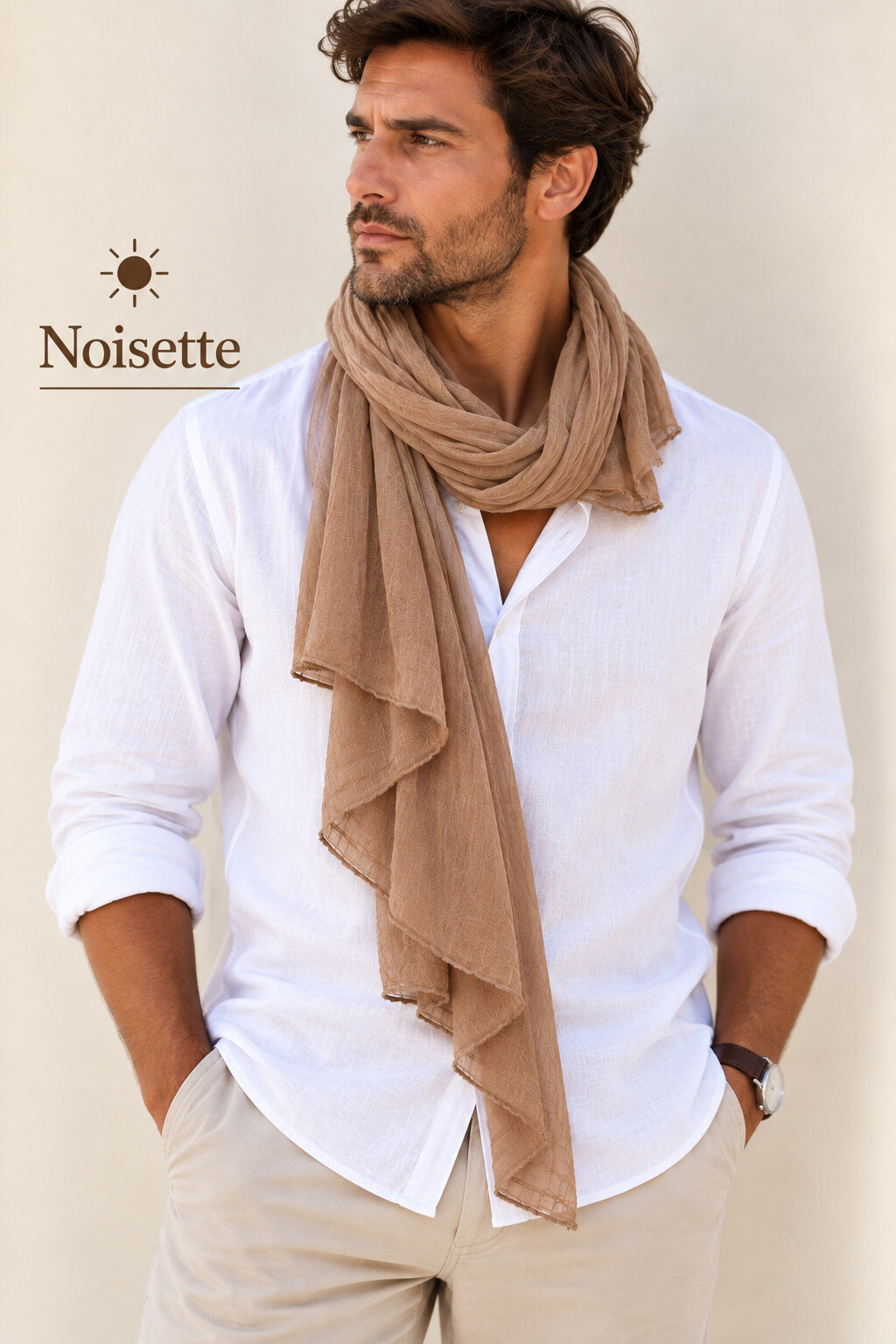 Grossiste Cowo-collection - Foulard unisexe- chèche uni - 100% coton naturel indien