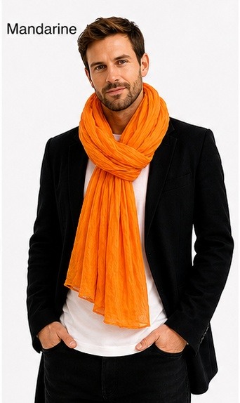 Grossiste Cowo-collection - Foulard unisexe- chèche uni - 100% coton naturel indien