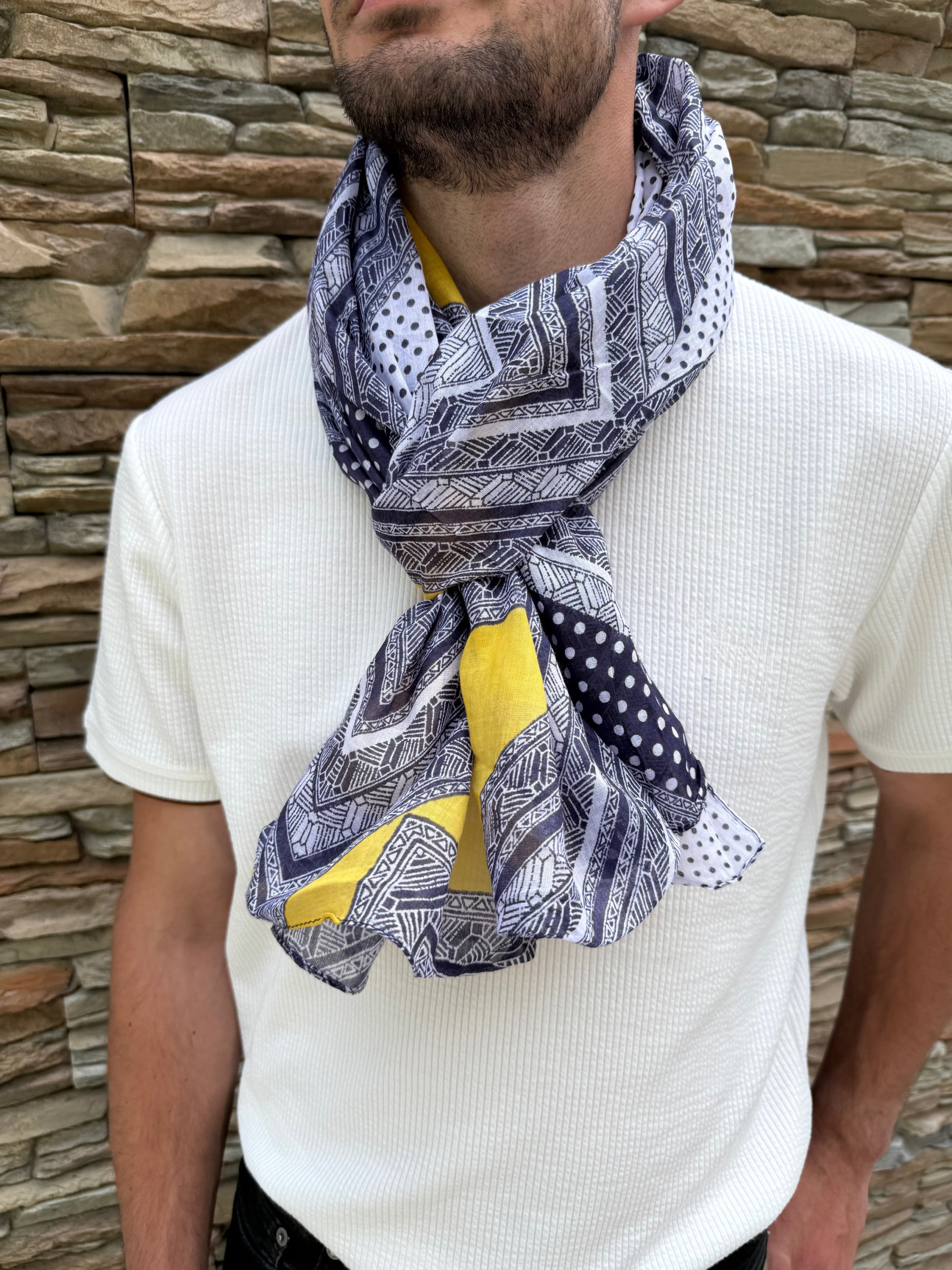 Mayorista Cowo-collection - Bufanda de cuadros estampada 100% Algodón indio - 100x180 cm