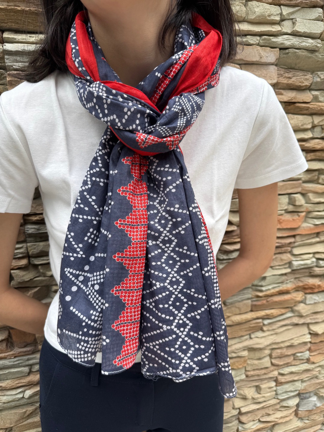 Mayorista Cowo-collection - Bufanda de cuadros estampada 100% Algodón indio - 100x180 cm