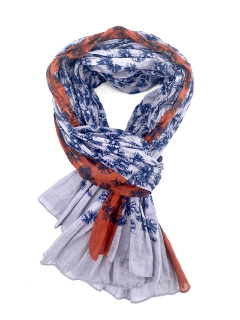 Grossiste Cowo-collection - Foulard cheche imprimée 100% Coton Indien- 100x180 cm