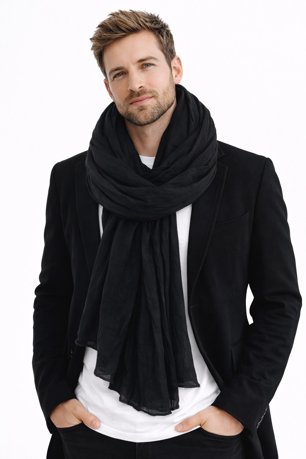 Mayorista Cowo-collection - Bufanda Chèche lisa para hombre 100% algodón indio