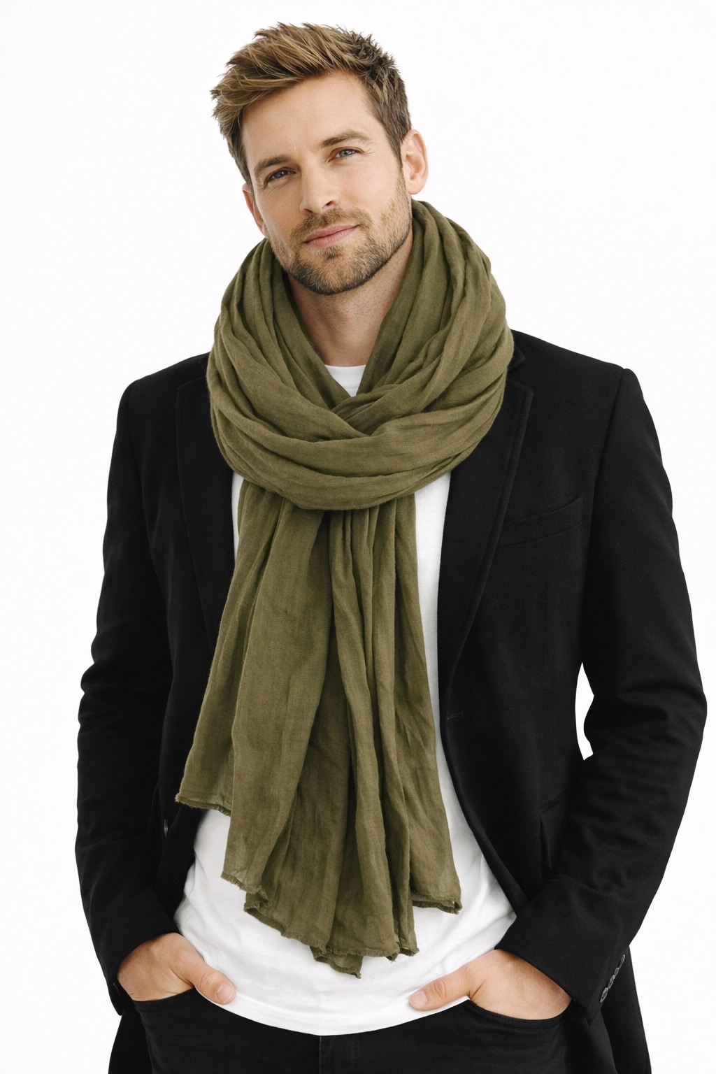 Mayorista Cowo-collection - Bufanda Chèche lisa para hombre 100% algodón indio