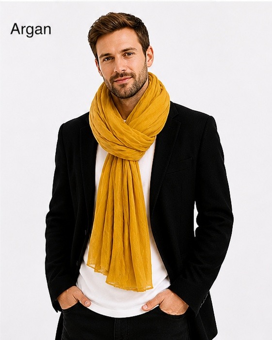 Mayorista Cowo-collection - Bufanda Chèche lisa para hombre 100% algodón indio