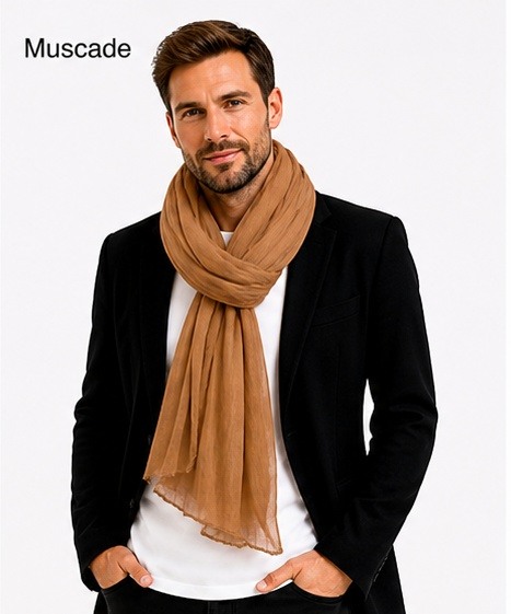 Mayorista Cowo-collection - Bufanda Chèche lisa para hombre 100% algodón indio