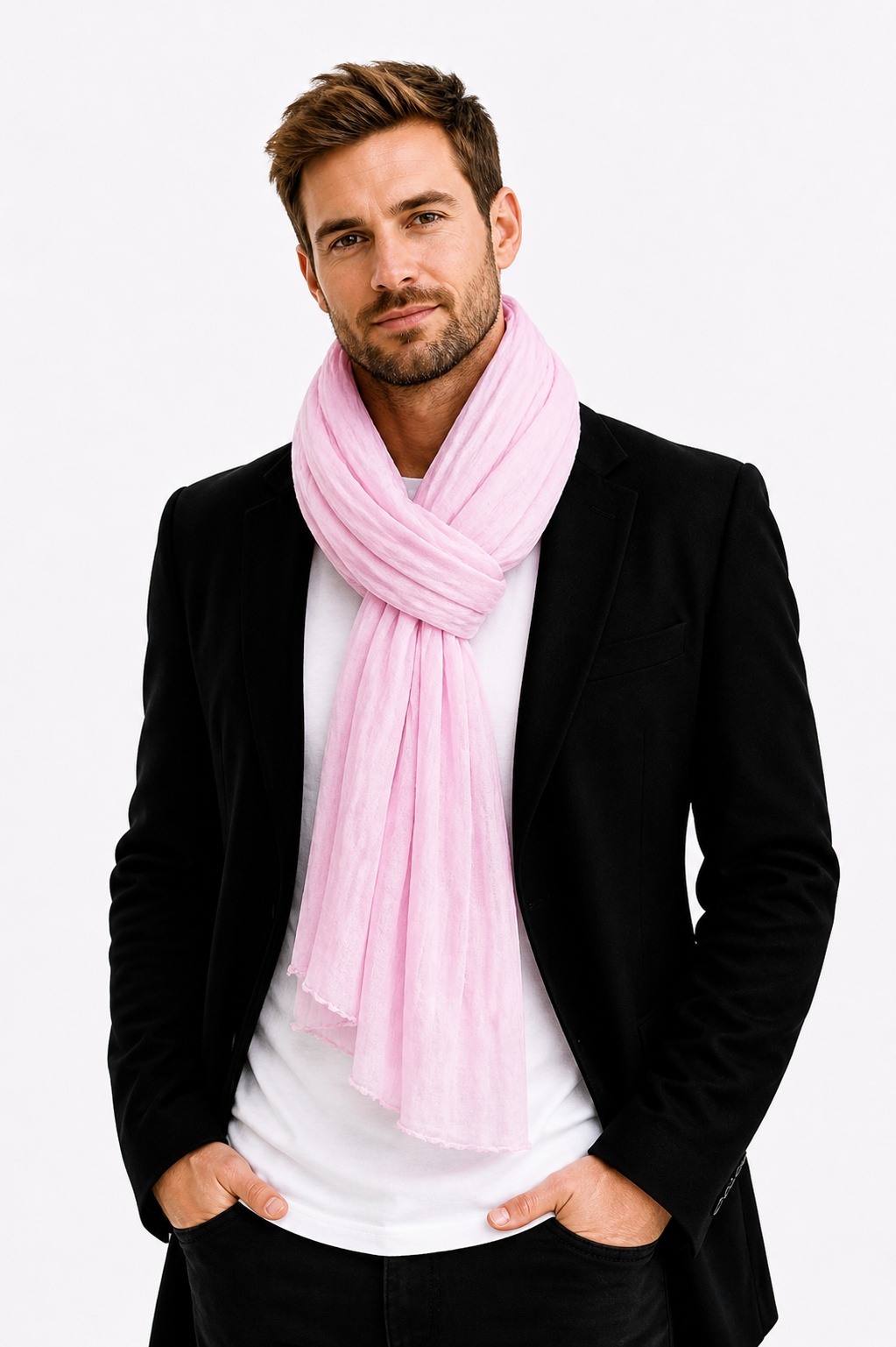 Mayorista Cowo-collection - Bufanda Chèche lisa para hombre 100% algodón indio