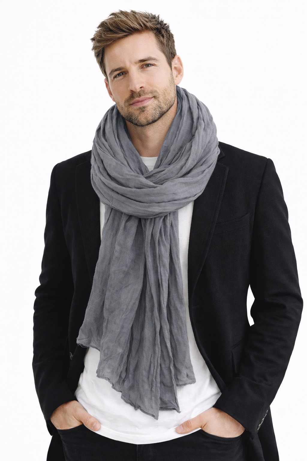Mayorista Cowo-collection - Bufanda Chèche lisa para hombre 100% algodón indio