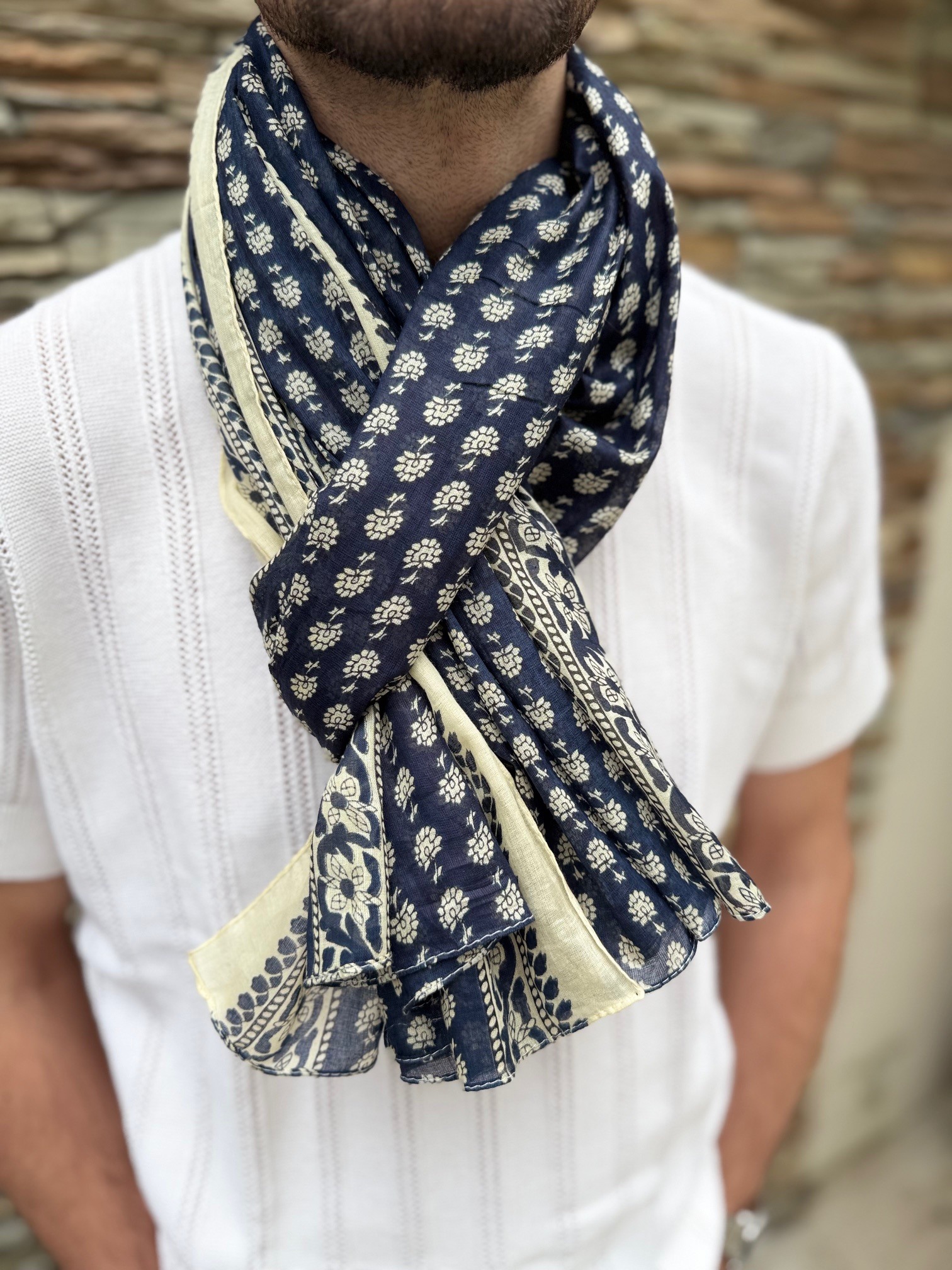 Großhändler Cowo-collection - Bedruckter Schal aus 100% Baumwolle