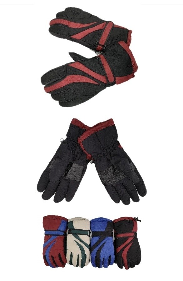 Men's ski gloves, fall/winter 2025, made of polyester fiber, available in a mix of 12 colors