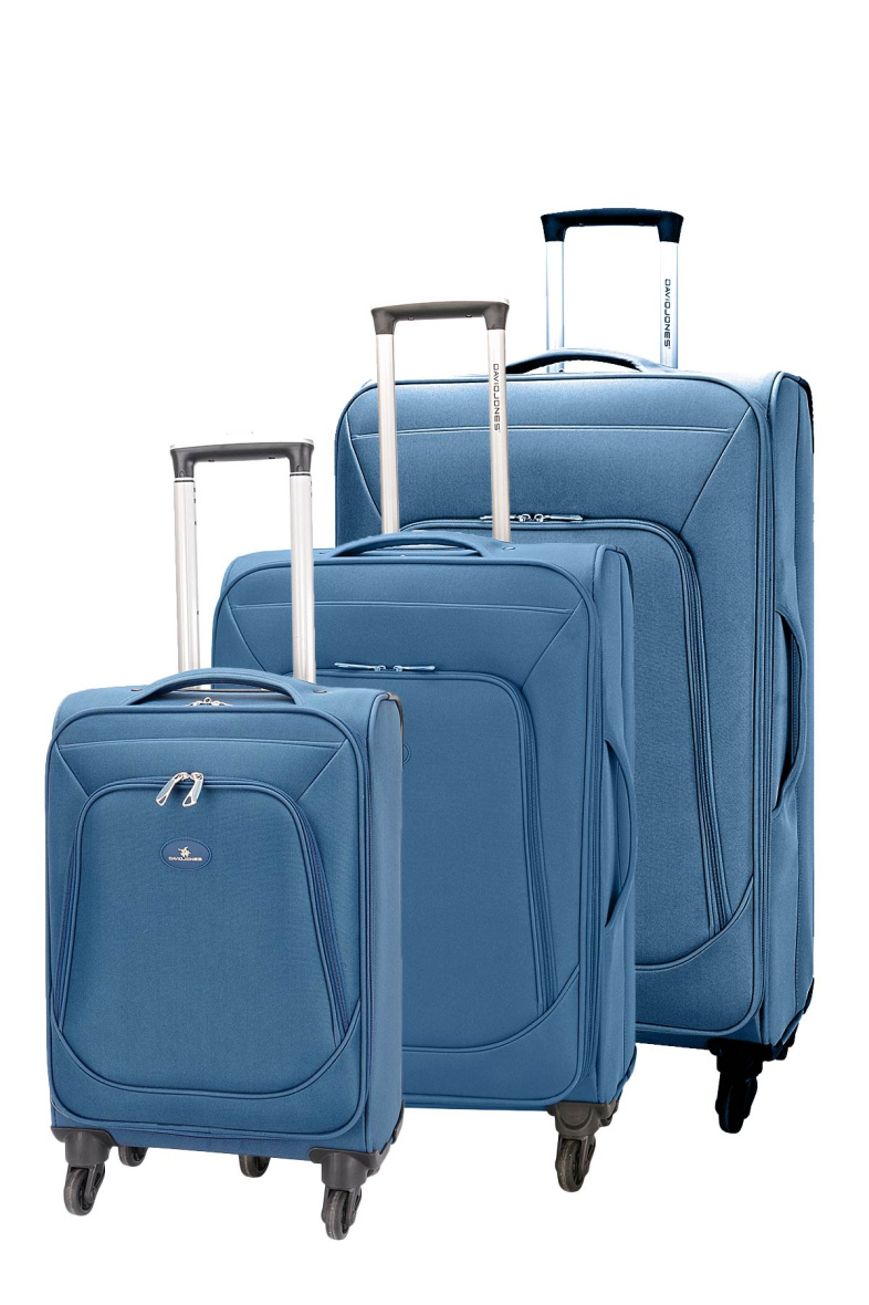 Mayorista David Jones - David Jones BA-5030-3 Juego de 3 Maletas Trolley Textiles