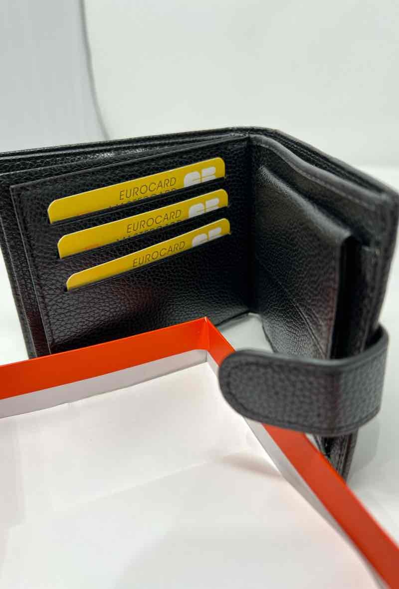 Herrenbrieftasche 4 Fächer - Schwarz - 2 - Großformat