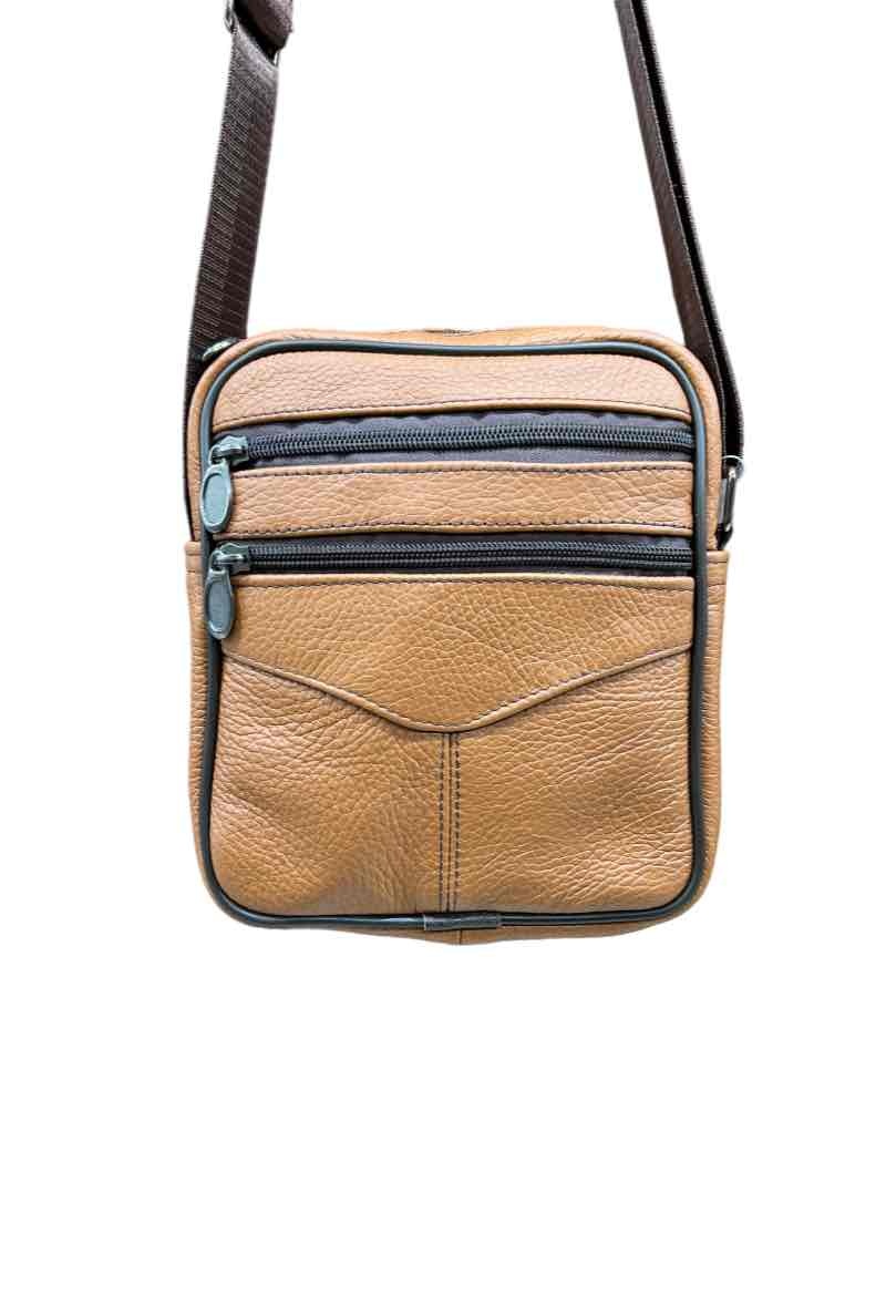 Wholesaler DH DIFFUSION - Leather bag Men - Waist bag - Multi zip - Business bags Crossbody - GENUINE LEATHER