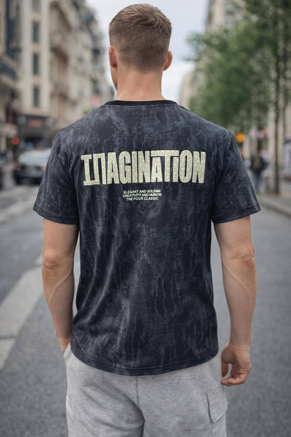 Großhändler Forbest - Herren-T-Shirt mit Vorder-/Rückenmuster