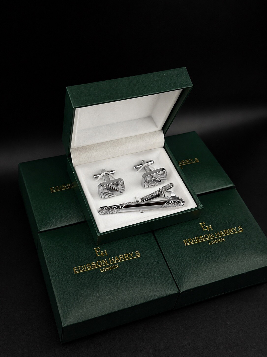 Wholesaler Edisson Harry's London - Cufflink set with a tie clip EDISSON HARRY,S